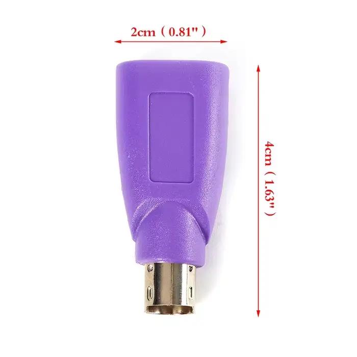 Haute qualité 1/2 pièces violet + vert convertisseur clavier souris PS2 PS/2 vers USB adaptateur con