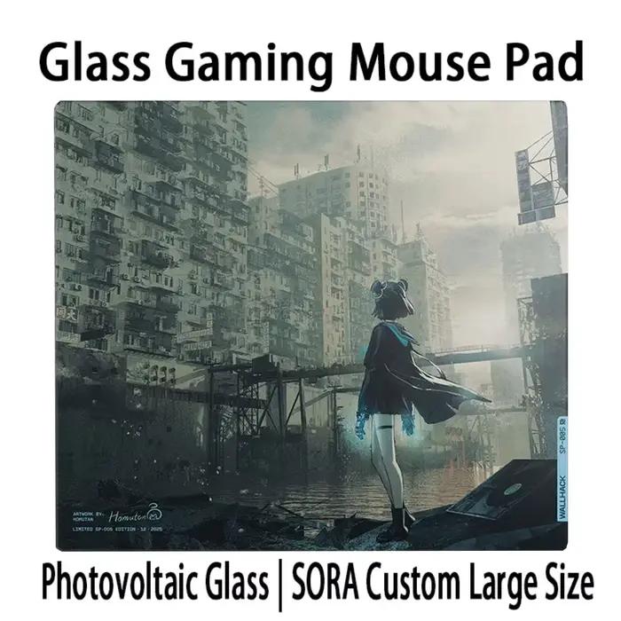 Tapis de souris de jeu en verre WALLHACKSP-005 avec personnage d'anime, tapis de souris en verre tre