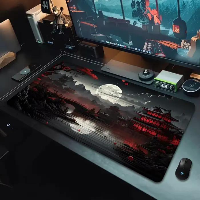 Souris de jeu étanche média, 500x1000mm, anti-salissure, paysage nocturne, bureau, accessoires de bu