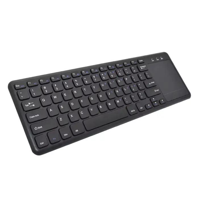 Clavier portable sans fil noir avec pavé tactile, contrôle multimédia facile, multi-appareils, compa