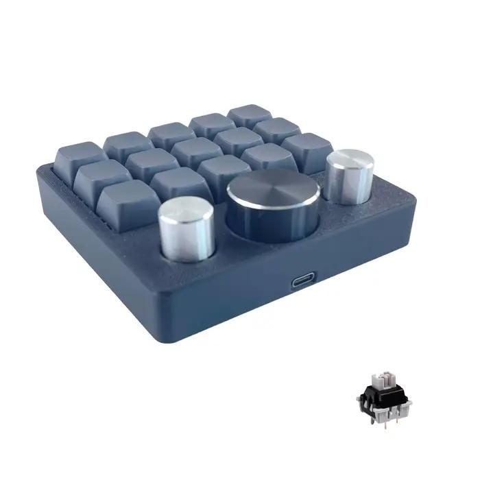 Clavier mécanique programmable personnalisé Macro 18 touches 3 boutons, clavier miniature à une main