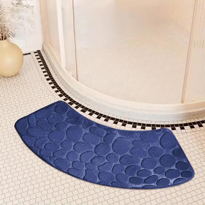 Tapis de salle de bain incurvé, épais, absorbant, pour salle de douche, toilettes, salle de bain, an
