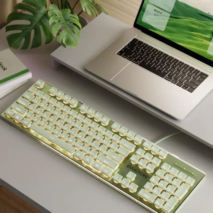 Clavier de jeu filaire EWEADN V3, film, silencieux, ergonomique, Compatible avec Windows/ordinateur