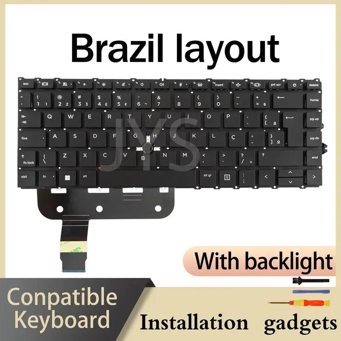 Clavier rétroéclairé pour HP EliteBook 840 G7/845 G7/840 G8 (Brésil, Suisse, Allemagne, France, Lati