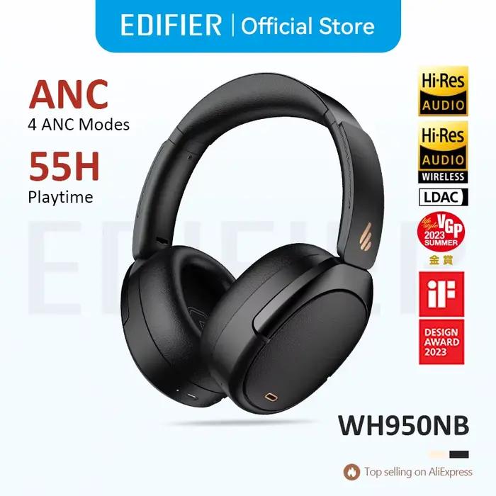 Casque sans fil à réduction de bruit active Edifier WH950NB, Bluetooth 5.4, Hi-Res Wireless, 80 heur