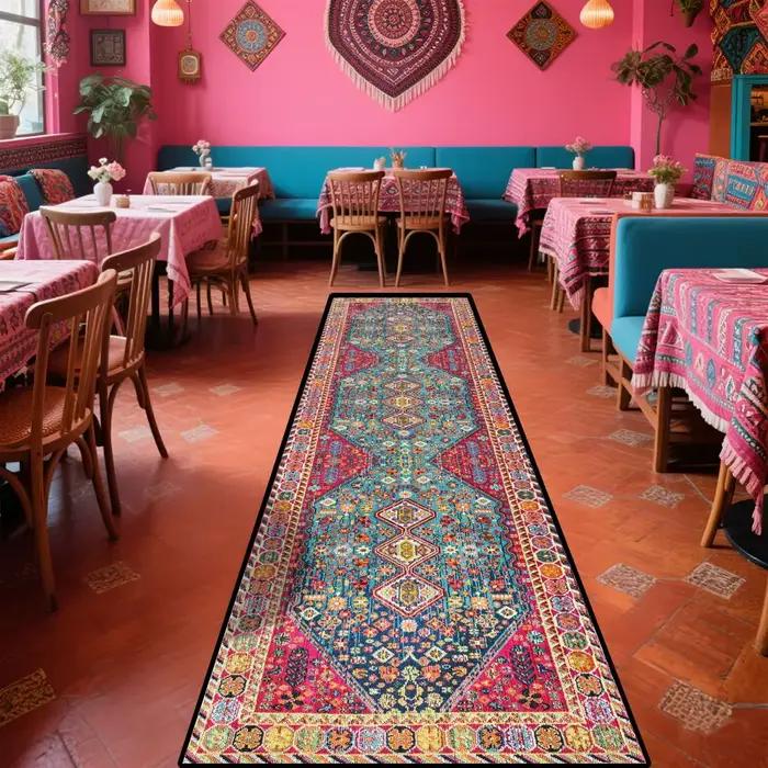 VIKAMA Tapis de couloir persan vintage Tapis de couloir intérieur/extérieur Tapis de cuisine et de s