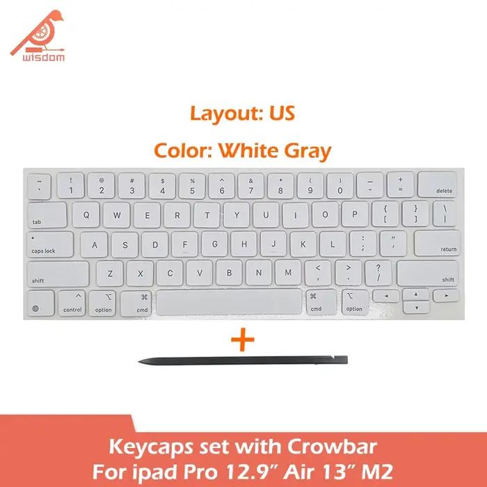 Clavier de remplacement noir, blanc, gris, disposition US, pour iPad Pro 12.9' Air 13' M2 Magic Keyb