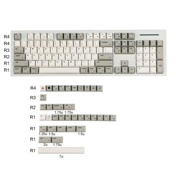 YMDK – capuchons de touches rétro pour clavier mécanique, anglais et coréen, profil Cherry, sublimat