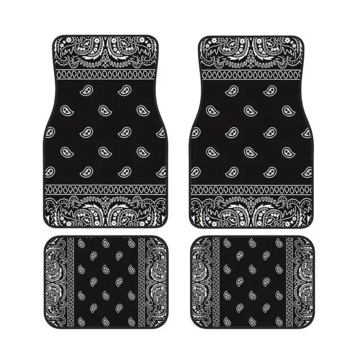 4 tapis de sol de voiture rétro bohèmes, antidérapants, résistants à la saleté, style tapis persan, robustes, pour la décoration et la protection des sols de voiture