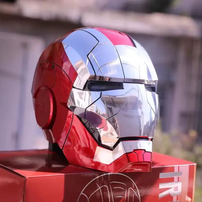 Casque de cosplay Iron Man Mk5 Marvel AutoKing, modèle réduit à l'échelle 1:1, jouet portable avec commande vocale et lumière, pour adultes, cadeau d'anniversaire