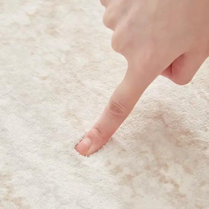 Tapis de salon rond de grande surface, style crème, haut de gamme, chambre à coucher, chevet, épaissi, maison, imperméable, moelleux, doux