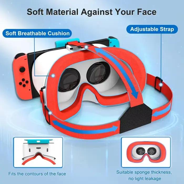 Pour Nintendo Switch OLED VR casque lunettes 3D films de réalité virtuelle NS VR expérience de jeu immersive bandeau lentille réglable