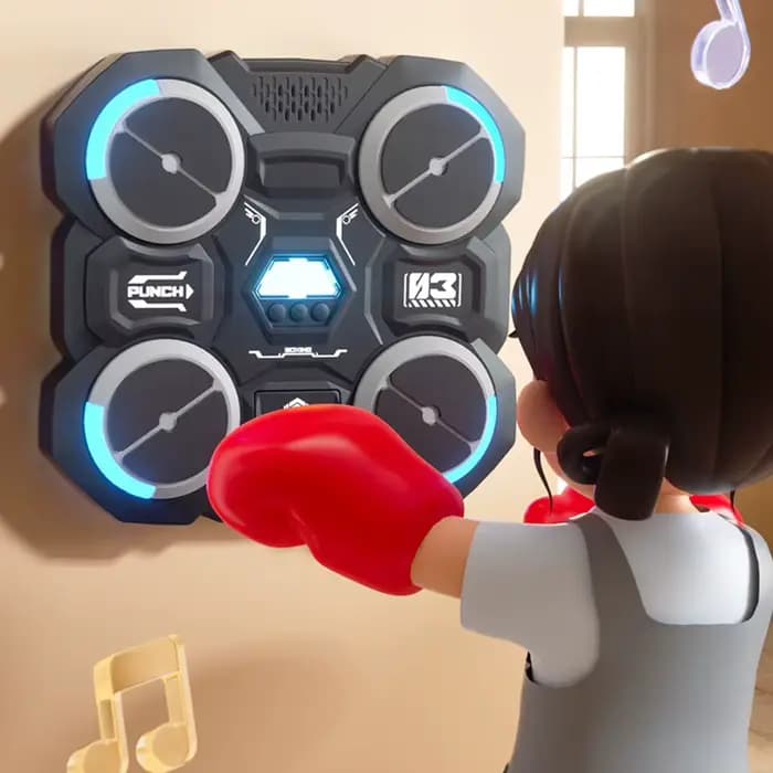 Machine de boxe musicale, entraîneur de boxe d'intérieur avec musique légère, perforateur de boxe, équipement de boxe pour enfants et adultes