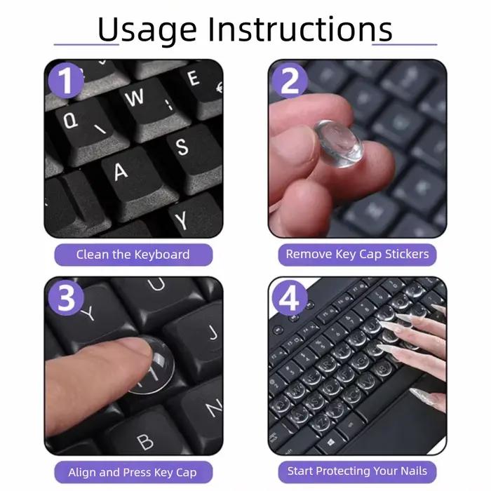 Autocollants de clavier en silicone pour doigts longs