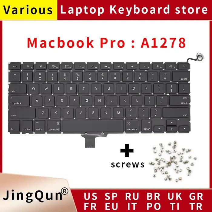 Clavier d'ordinateur portable pour Macbook Pro 13 "A1278 US UK russe allemand français espagne brésil italien Portugal PT turquie TR Thai