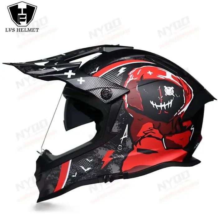 Casque de moto, casque de motocross tout-terrain, casque de moto de course hors route pour moto tout-terrain et enduro