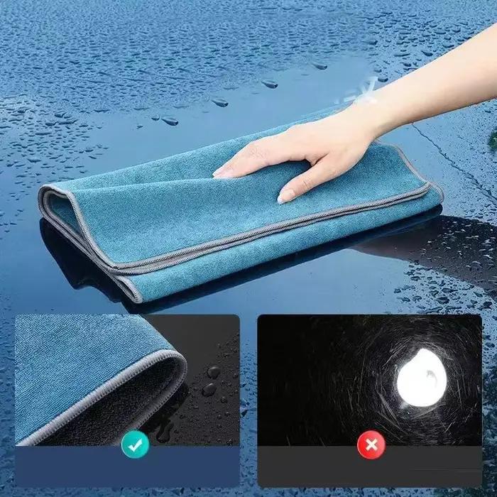Nouvelle serviette de lavage de voiture serviette en microfibre haut de gamme nettoyage de voiture chiffon de séchage ourlet tissu d'entretien de voiture détails serviette de lavage