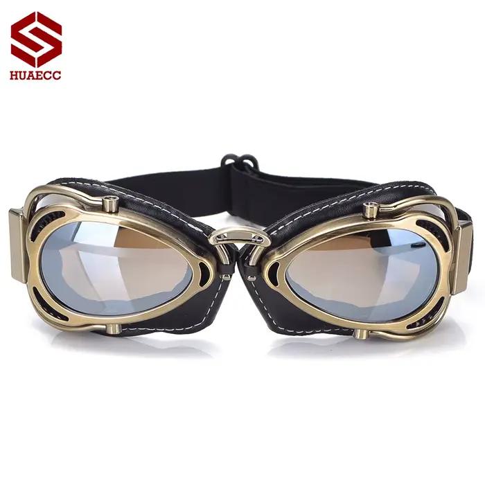 Lunettes de moto rétro Vintage, lunettes d'équitation, coupe-vent pour café Racer, casque de pilote