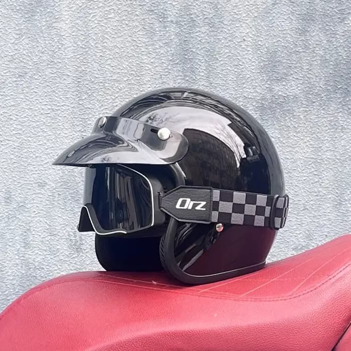 Casque de moto demi-visage ouvert rétro pour homme et femme