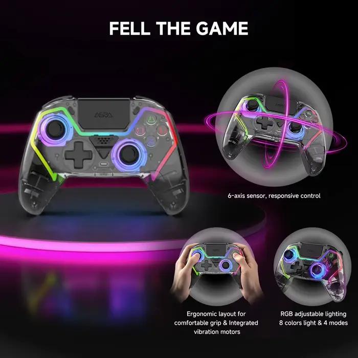 Manette de jeu transparente pour PS5/PC/iOS/Android/Steam
