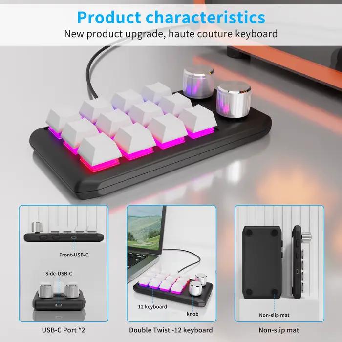 Clavier programmable Bluetooth personnalisable 3 modes