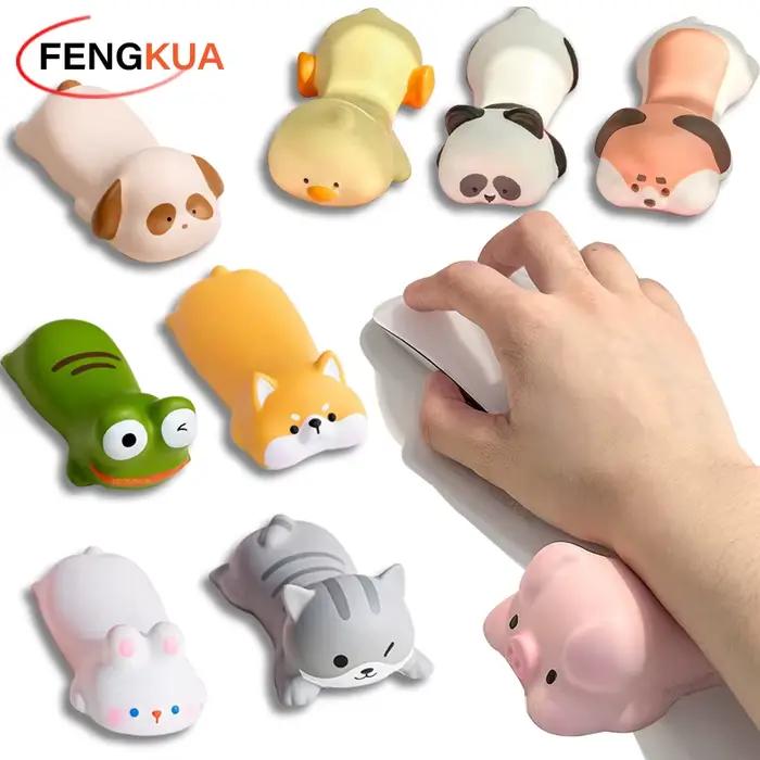 Repose-poignet en forme d'animal mignon, Support ergonomique en mousse à mémoire de forme pour ordinateur de bureau, repose-bras pour ordinateur portable, chat, chien, canard, Panda, jouets, nouvelle