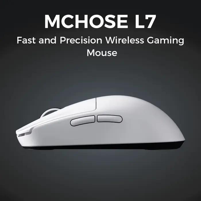 MCHOSE L7 souris de jeu sans fil L7 Ultra PAW3395 26K capteur double 8K Polling 39g Ultra-léger 2.4GHz RF/BT/filaire Tri-Mode