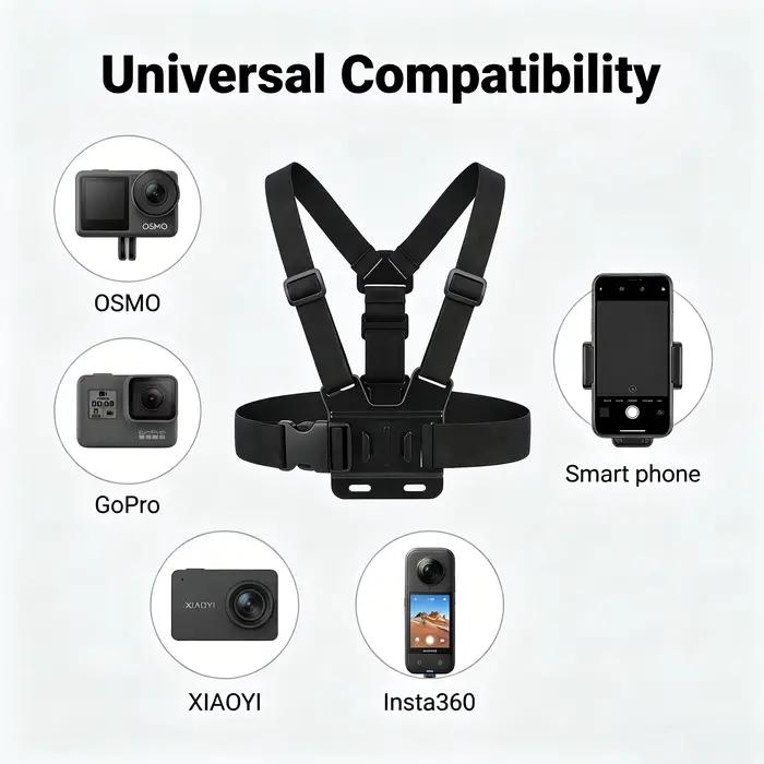 Ensemble d'accessoires pour caméra d'action Gopro Hero13, 12, 11, 10, compatible avec Xiaomi Yi, Insta360 X4, X3, ensemble de coques de protection. Disponible avec clip de fixation pour sac à dos, sup