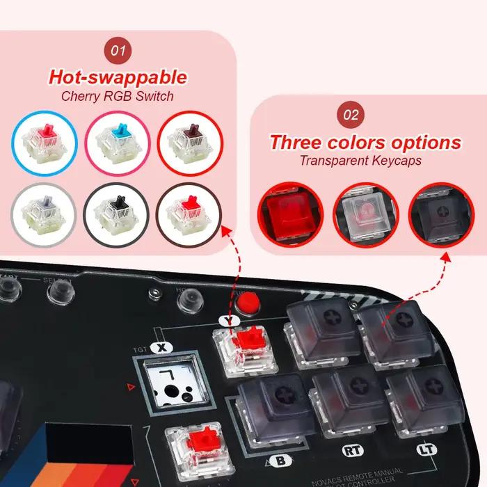 Mini contrôleur HitBox SOCD Arcade Stick clavier RGB Cherry Switch pour PC Android PS4 Misterfpga