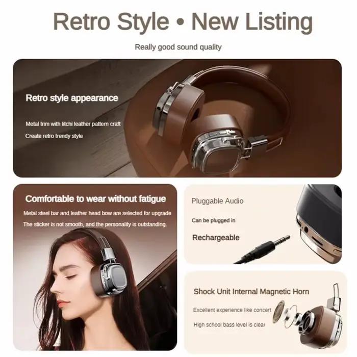 2025 nouveau 5.3 pliable sans fil Bluetooth casques casque Gamer choix rétro sur l'oreille