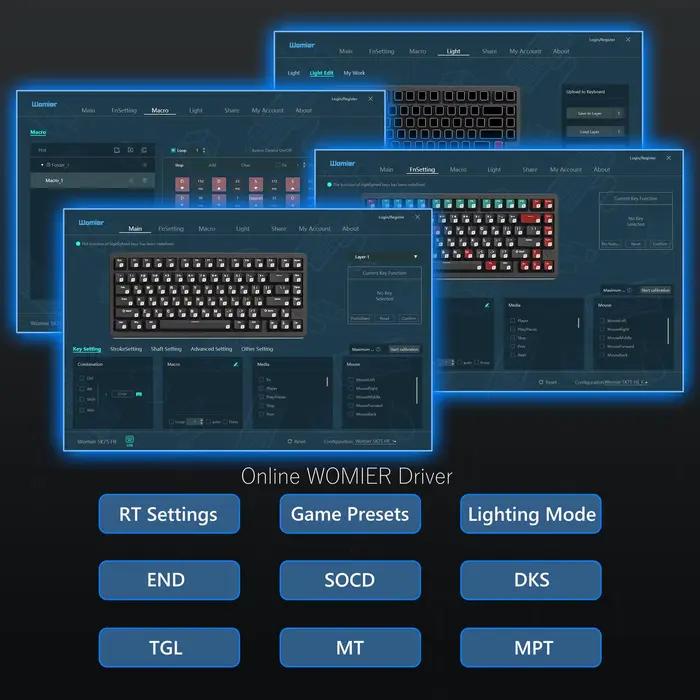 Womier SK75 TMR/HE clavier à effet Hall 75%