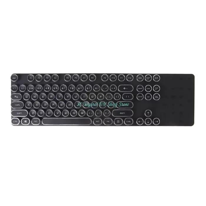 Clavier mécanique rétro E74D, machine à écrire à points, sans fil, 104 touches
