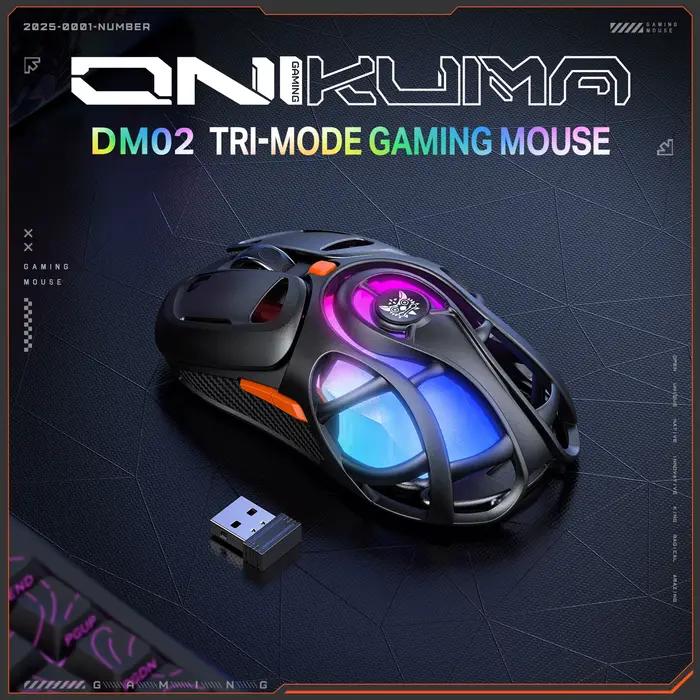 ONIKUMA 2025 nouveau modèle de souris de jeu sans fil légère et évidée Type DM02 longue Endurance taux d'orientation 1000Hz