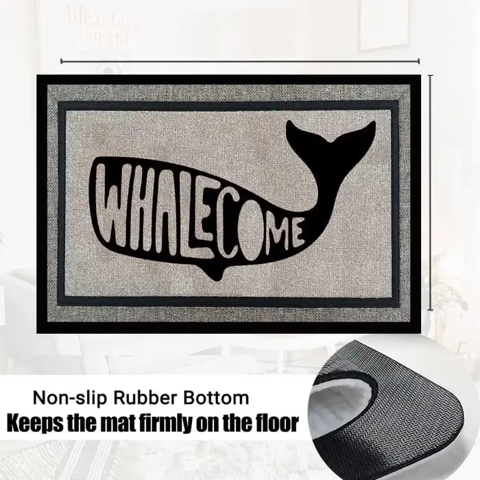 Whalecome – paillasson de bienvenue en caoutchouc, pour salle de bain, cuisine, jardin, porte de Garage, tapis de sol antidérapant, tapis d'entrée