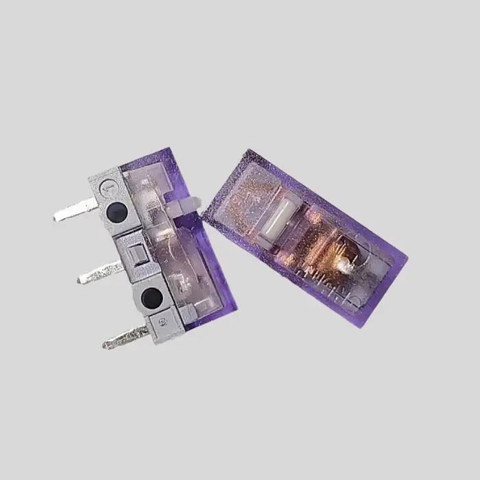 Nouveau HUANO jaune vert violet Transparent blanc point souris Micro bouton de commutation 90M 100M 120 millions de clic Lifespan 1 pièces