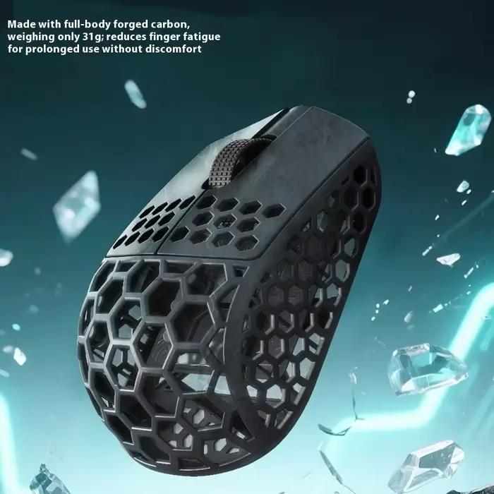 Darmoshark M5 Air souris en Fiber de carbone 31g 3Mode 2.4GHz 8K connexion PAW 3950 30000dpi 750IPS avec molette de défilement CNC pour jeu PC