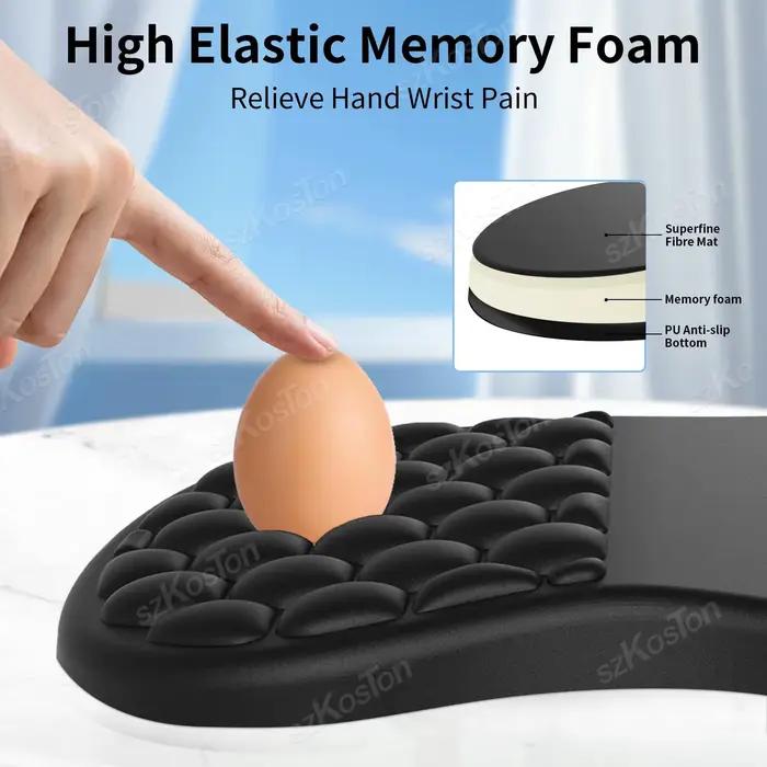 Tapis de souris avec repose-poignet ergonomique intégré en mousse à mémoire de forme pente Massage renflement