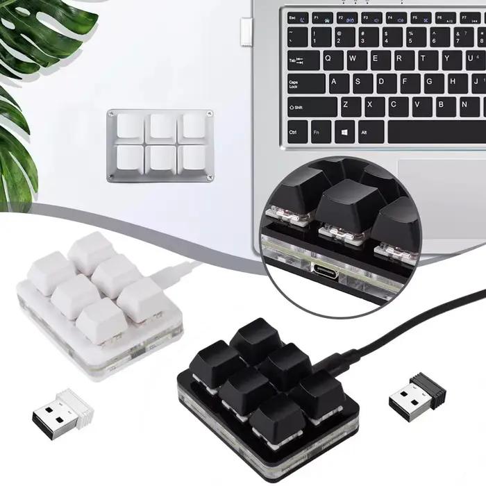 Accessoire Clavier Mécanique Sans Fil Bluetooth à 6 Touches Personnalisables Interface Type-C Pour Gamers Occasions Spéciales