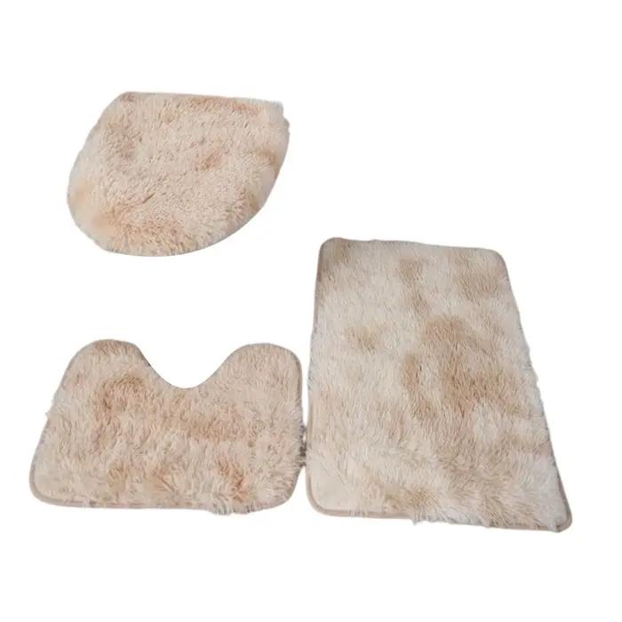 3x ensemble de tapis de bain pour salle de bain avec couvercle de toilette, combinaison absorbante, ensemble de toilette trois pièces pour douche, sols de salle de bain