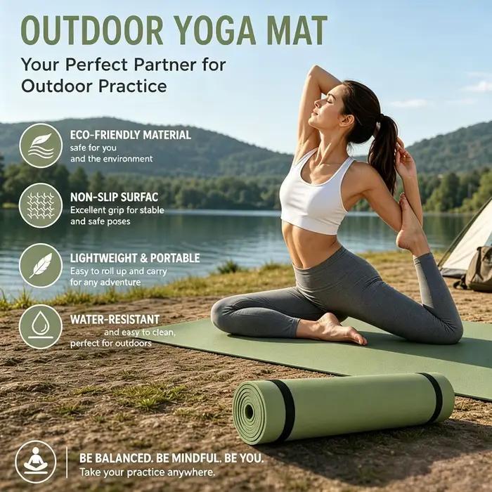 Tapis de fitness antidérapant pour Pilates, résistant à l'humidité, accessoires de tente, tapis d'extension et de largeur standard pour le camping et les pique-niques
