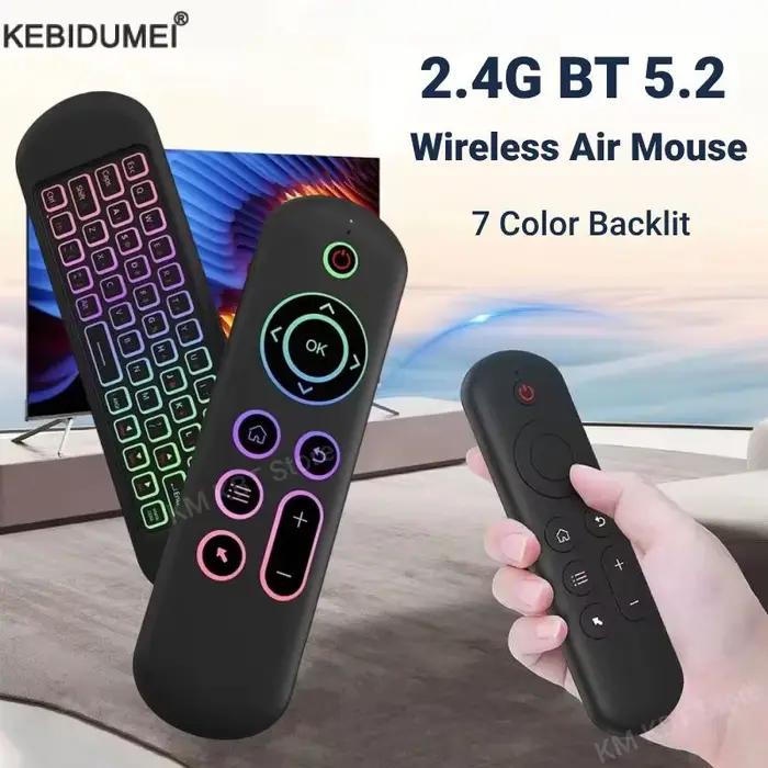 2.4GHz sans fil M5 Air Mouse BT 5.2 Mini clavier rétro-éclairé télécommande IR apprentissage