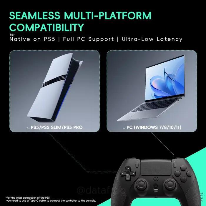 Manette de jeu sans fil Data Frog compatible avec PS5