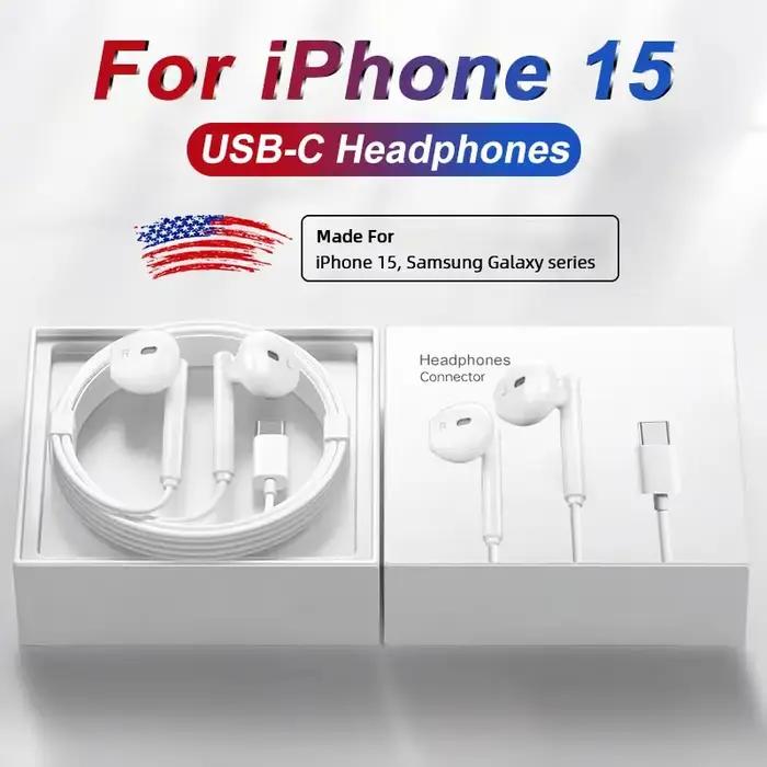 Écouteurs filaires TekaGene pour Apple iPhone 15 Pro Max 14 13 12 11 X XS XR Ios, oreillettes Bluetooth, accessoires de téléphone avec annulation active du bruit et microphone pour jeu, musique, étude et sommeil