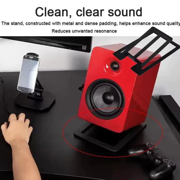 Support audio de bureau inclinable à 15 degrés pour enceintes HIFI