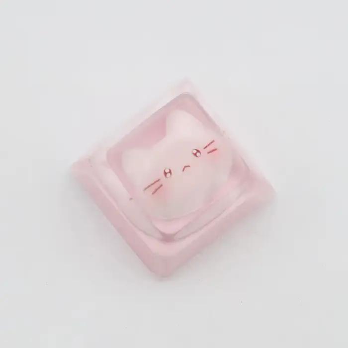 1PC mignon dessin animé Kt chat Keycap axe translucide clavier mécanique