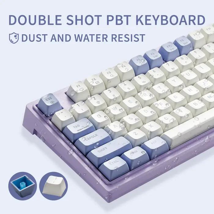 HEXGEARS M2 clavier mécanique 87 touches échange à chaud PBT Structure de joint blanc rétro-éclairé Macro défini