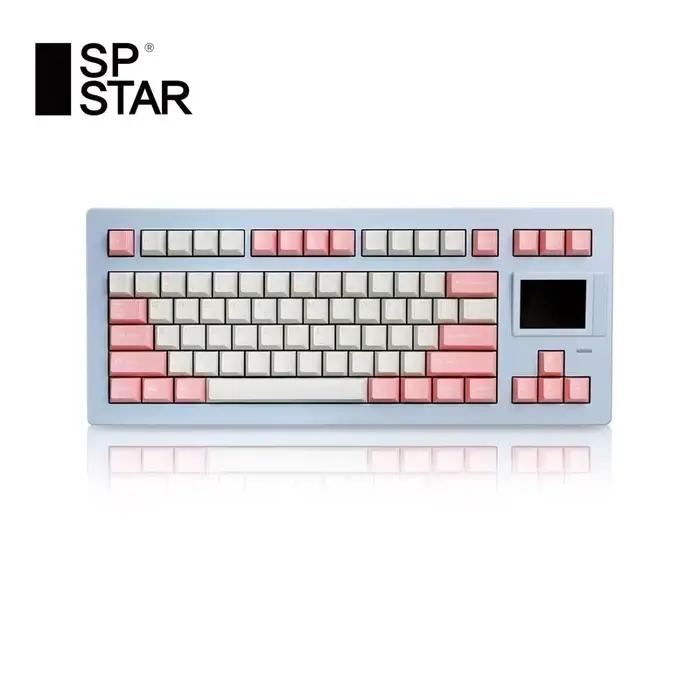 Clavier mécanique Sp Star D82 Pro 3 modes sans fil Bluetooth écran RGB personnalisable interrupteurs bleu marron vert occasions spéciales gaming pc