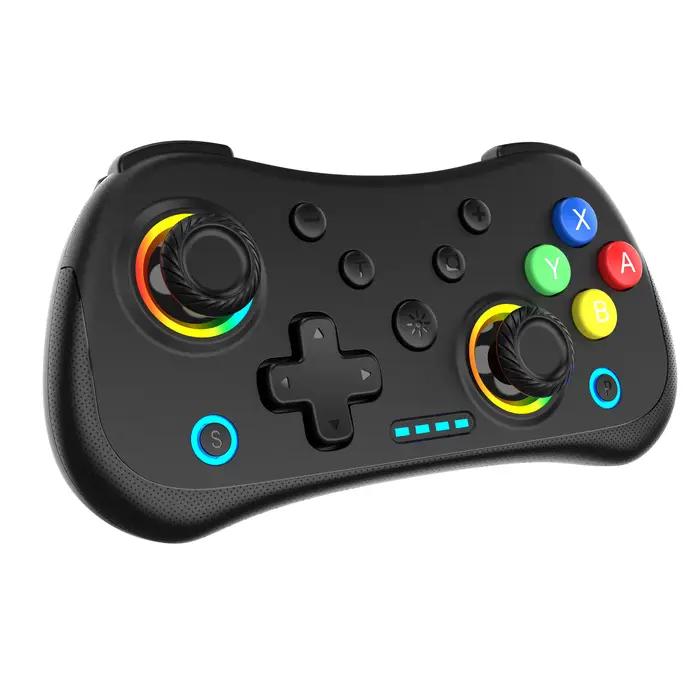 Manette de jeu sans fil multifonctionnelle MINI pour Switch avec lumières RVB et joystick à effet Hall