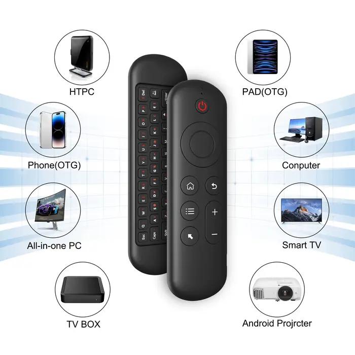 Télécommande de remplacement M5 Air Mouse sans fil 2.4G Bluetooth avec clavier rétroéclairé 7 couleurs pour Android TV Box