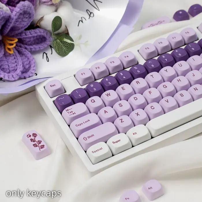 Clavier mécanique MOA Grape Milkshake Purple avec touches personnalisées en PBT par sublimation